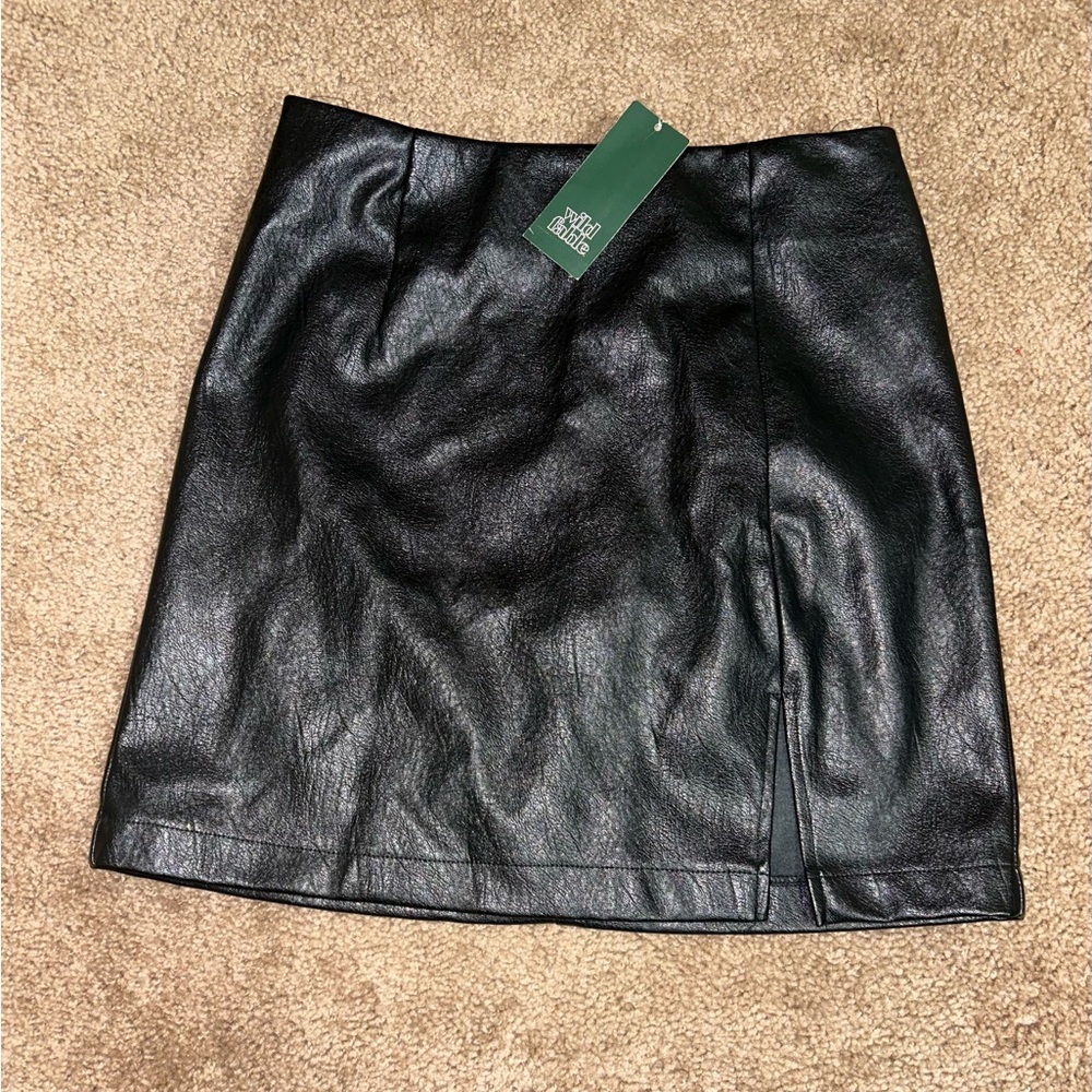 Black Vegan Leather Skirt